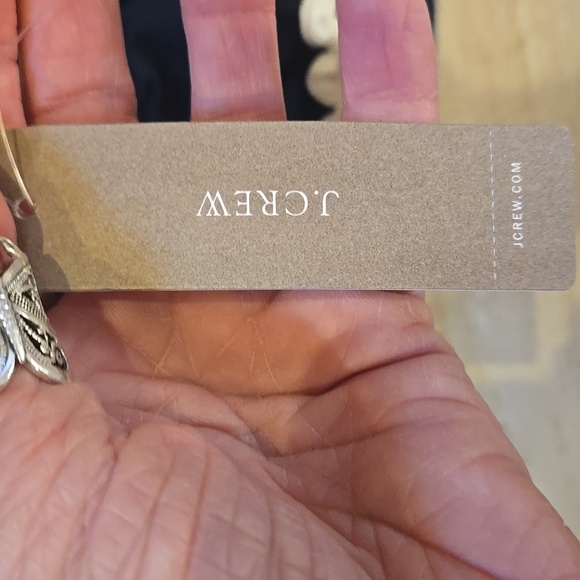 NWT J. Crew Navy White Rick Rack Trim Flounce Bikini Top - Picture 5 of 9